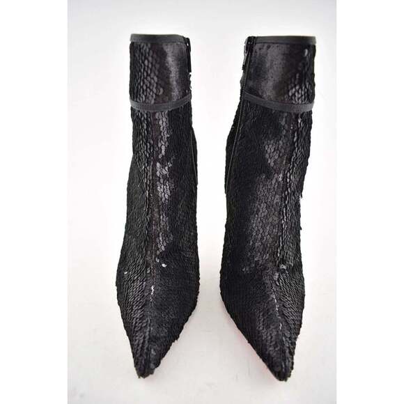 Christian Louboutin Moulakate 100 Black Sequin Glitter Heel Ankle Bootie 35.5 - Picture 7 of 12